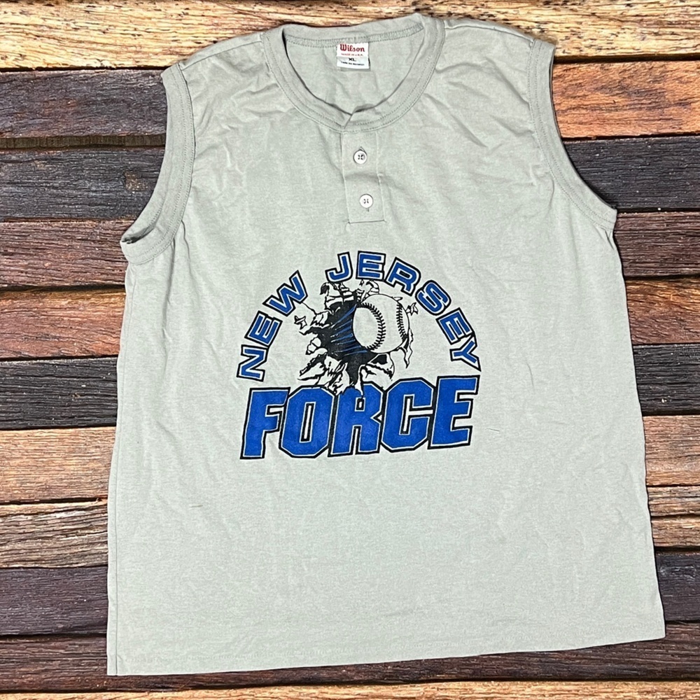 New Jersey Force Baseball Wilson 1980s Gray Uniform Athletic Shirt